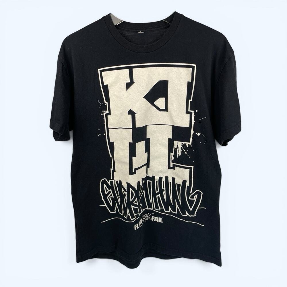 Flag Nor Fail Men's T-shirt Kill Everything Black White Graphic M/L No size tag